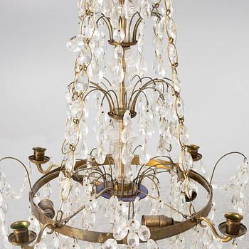 A Gustavian style chandelier, Sweden, first half of the 20th century.