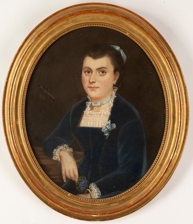 Unknown artist, 19th Century, pastel on papaer/canvas, signed and dated.