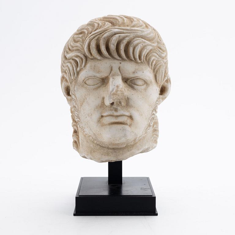 A 20th Century marble sculpture of the emperor Nero (54 - 68 B.C).