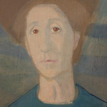 Vera Frisén, olja på uppfodrad duk, signerad.