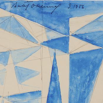 BERTIL ÖHLUND, watercolor and pencil on paper, signed and dated 3.1956.