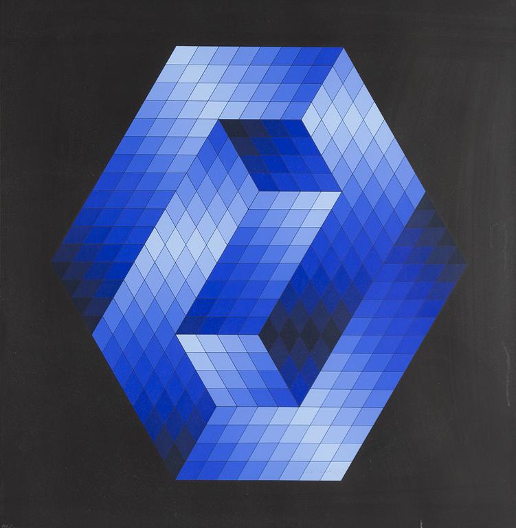Victor Vasarely, "Gestalt Blau".
