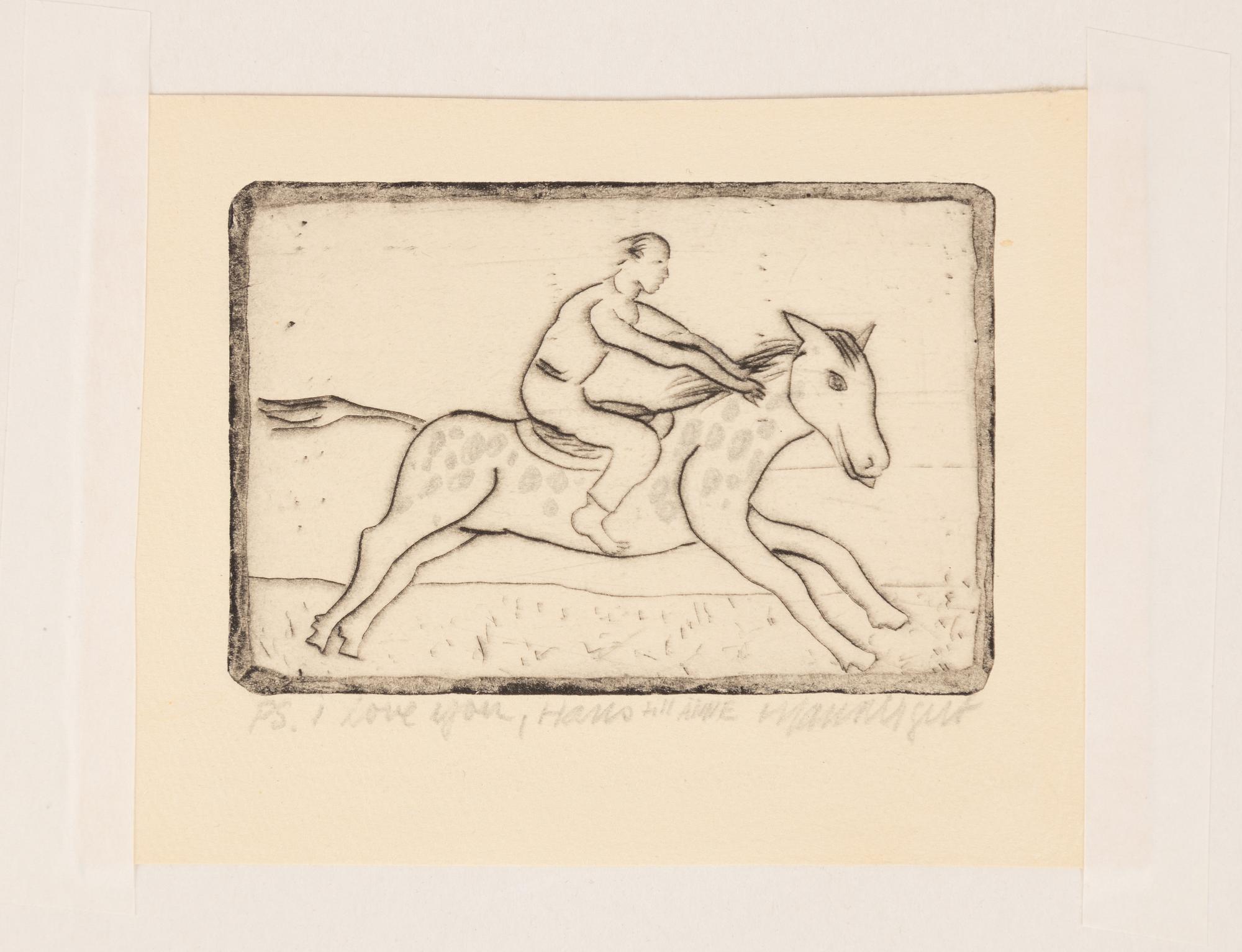 Hans Wigert, häst med jockey.