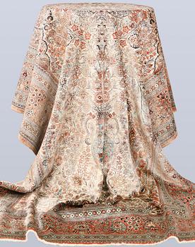 An Oriental silk carpet, approx. 255 x 153 cm.
