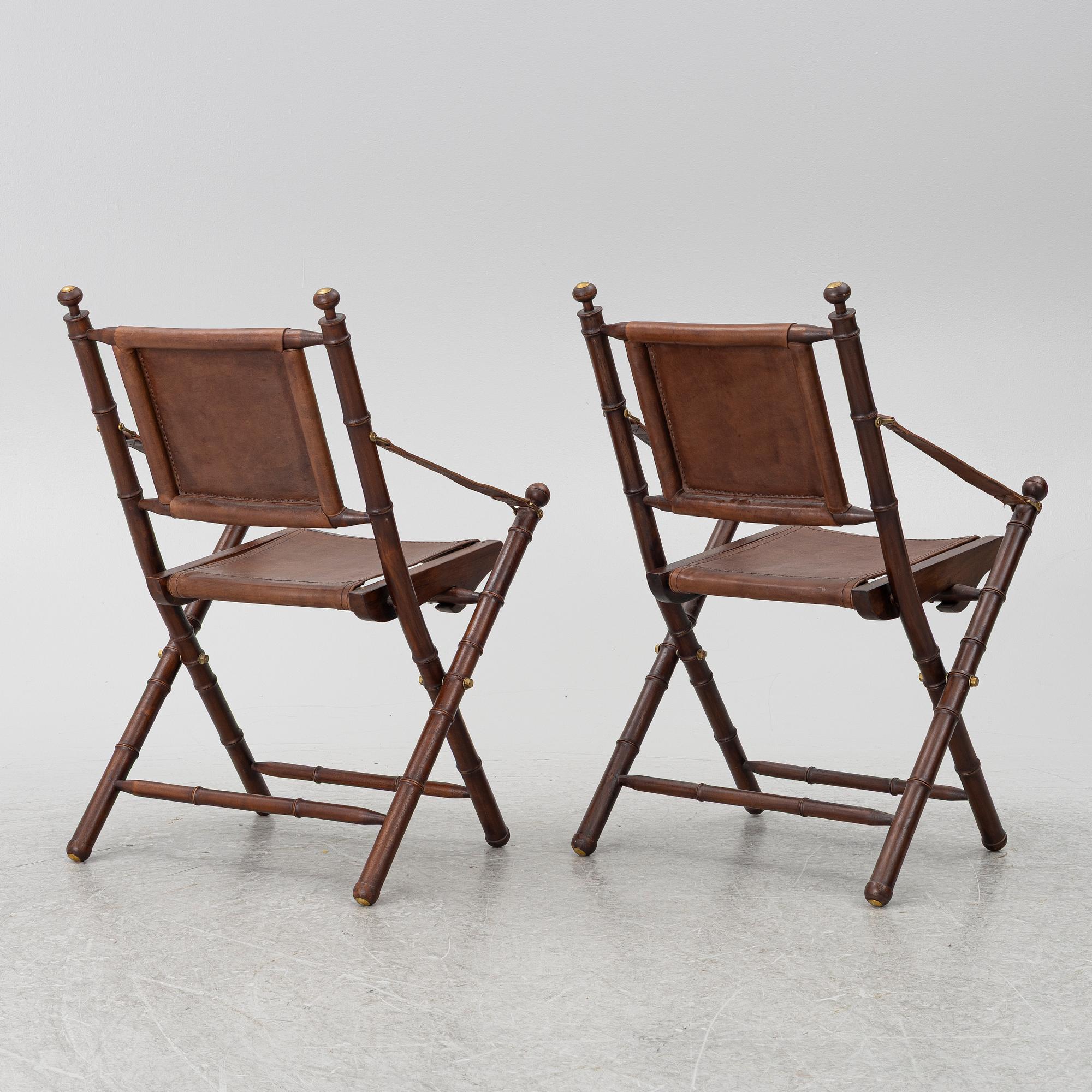 Safari chairs, a pair, 'Bolsena', Eichholtz, contemporary.