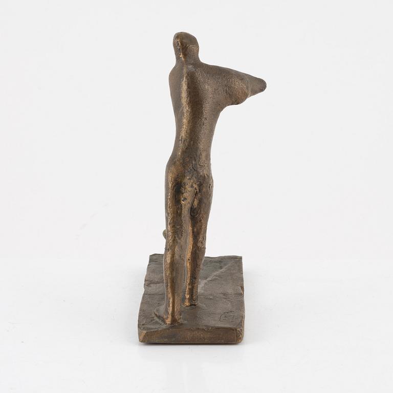 Bror Marklund, skulptur, signerad och numrerad, brons, höjd 23 cm. (2).