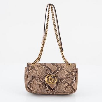 Gucci, a  'Matelassé Python GG Marmont'Shoulder Bag.