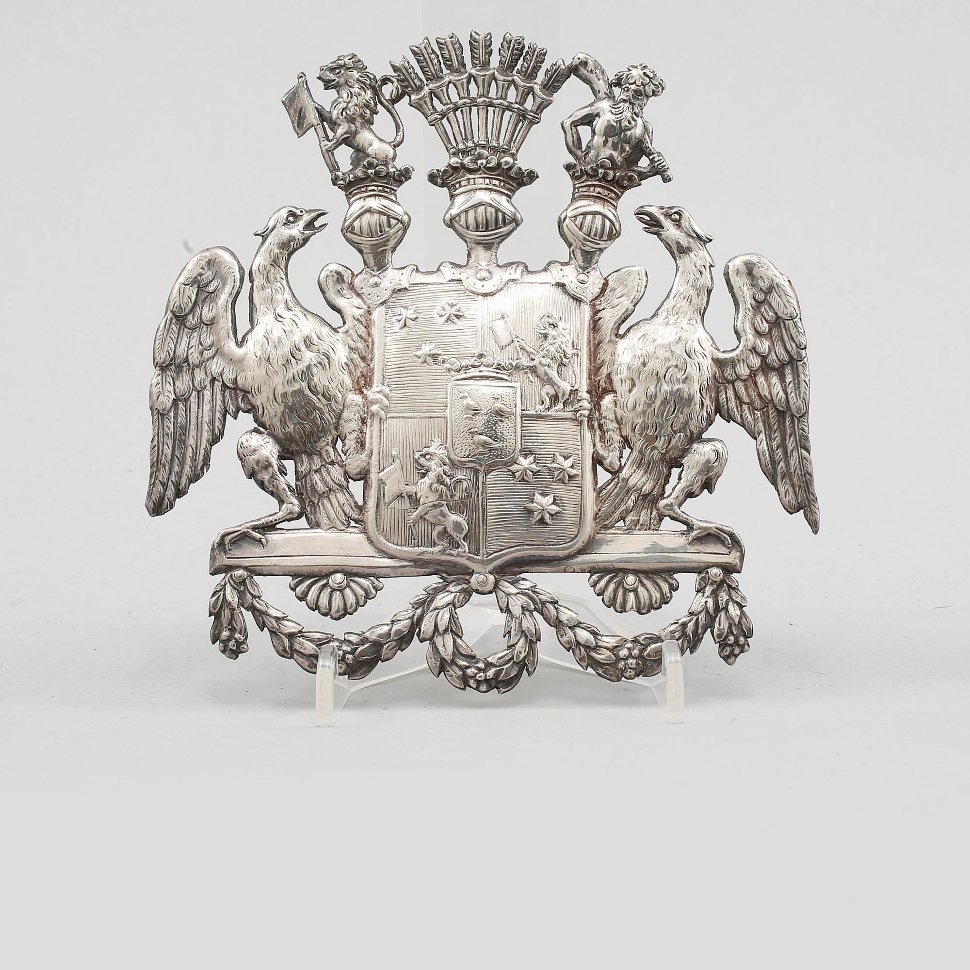 DEKORELEMENT, silver, ostämplat, 1800-/1900-tal. Vikt 74 g.