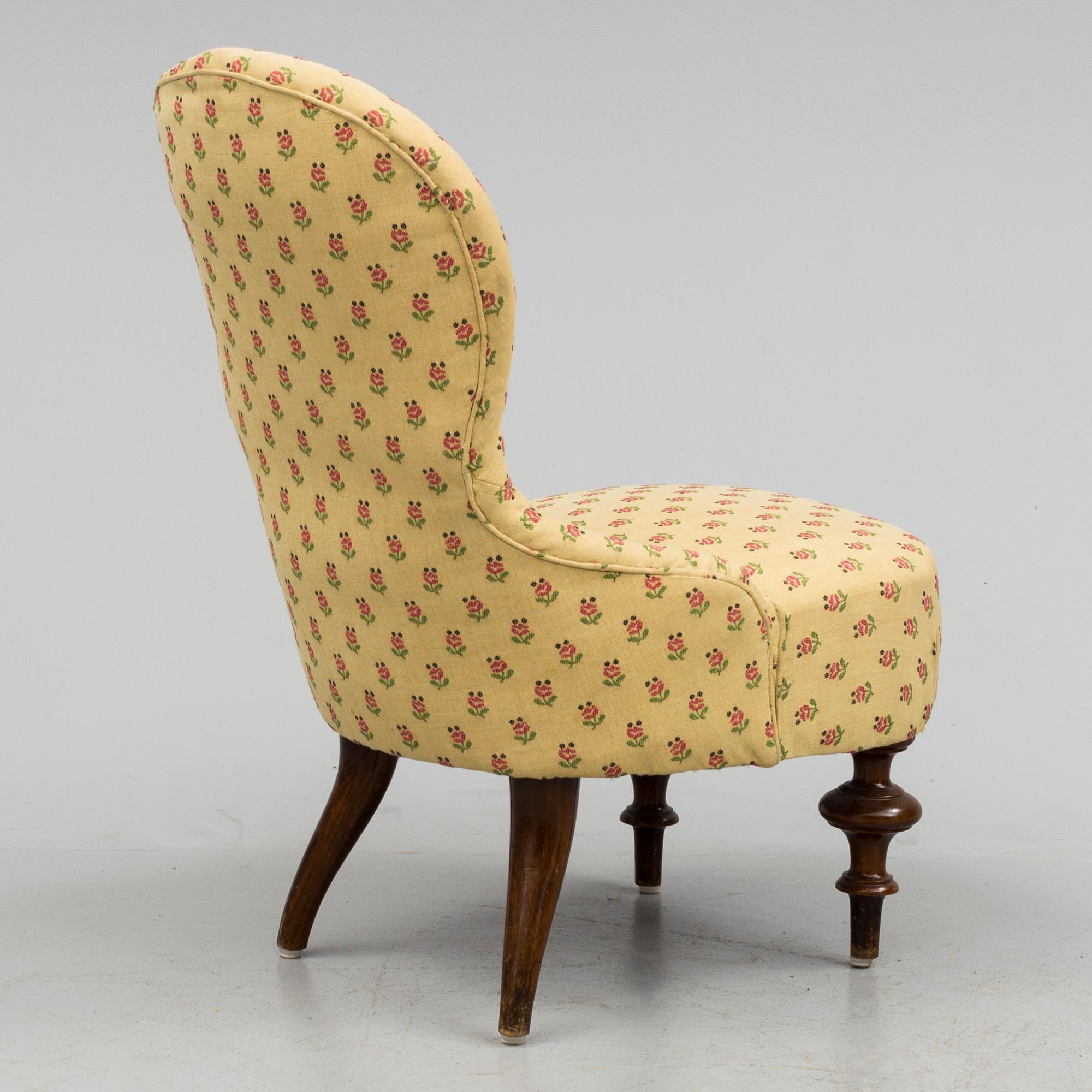 FÅTÖLJ, "Emma-modell", Nyrenässans, 1800-talets slut.