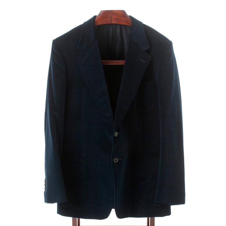 YVES SAINT LAURENT, a blue velvet jacket.