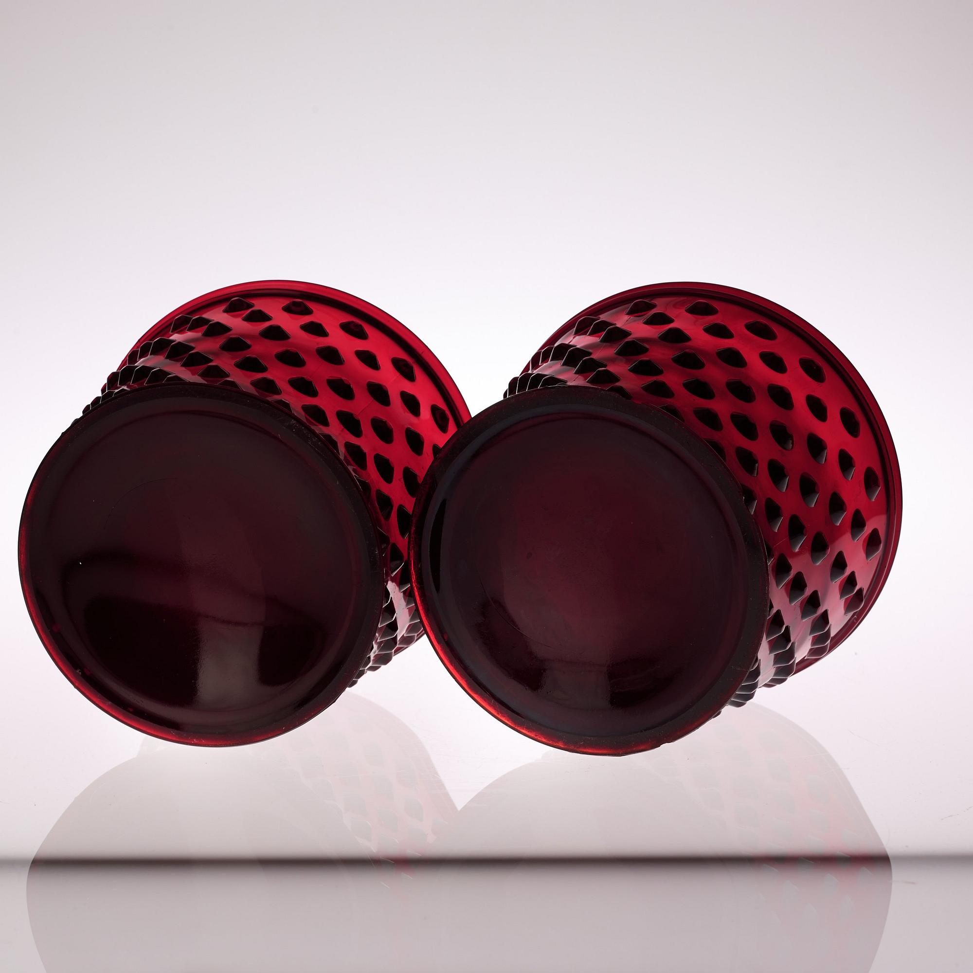 A pair of Josef Frank 'Hortus' cast glass jardinières, Reijmyre for Svenskt Tenn.