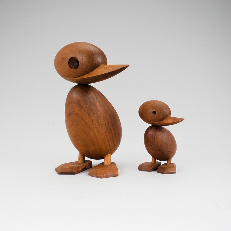 Two wodden figurines by Hans Bölling, Denmark, 1950/60s.