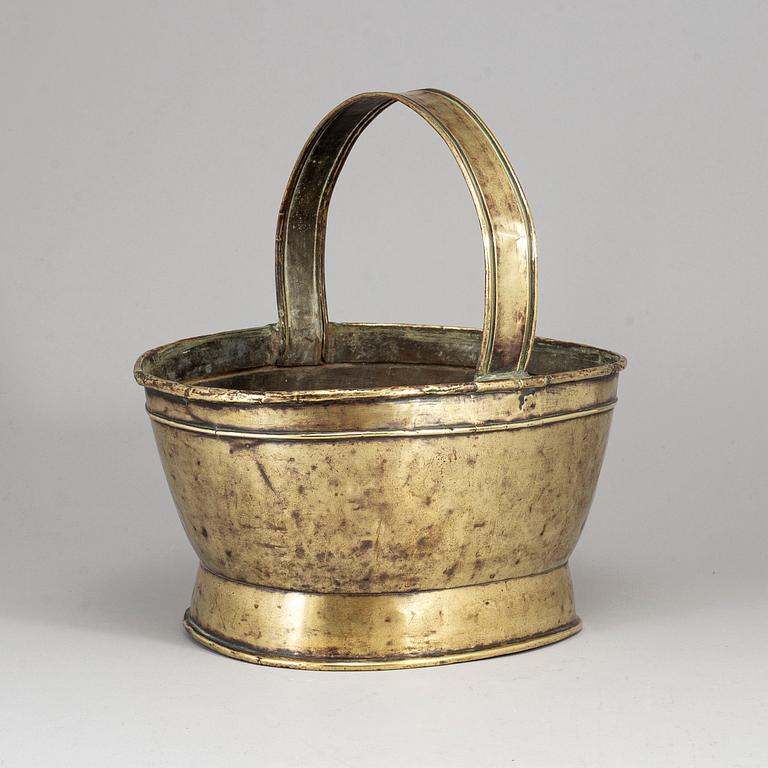 A 19th century brass flower basket.