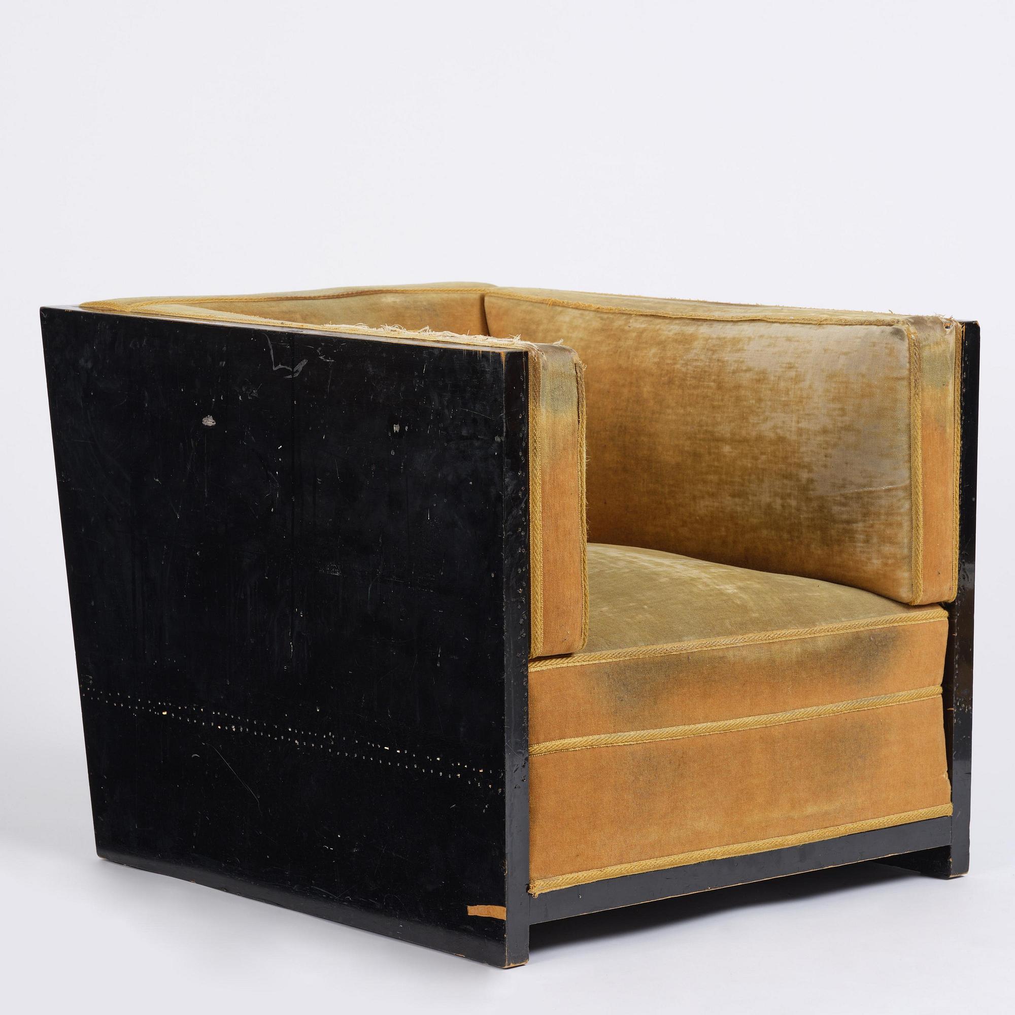 Sten Blomberg, a black lacquered armchair, David Blomberg AB, Stockholm, ca 1933.
