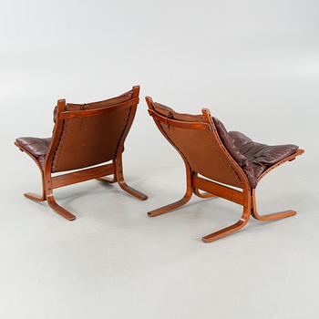 A pair of lounge chair på Ingmar Relling, model "Siesta", Westnofa, from the latter half of the 20th century.