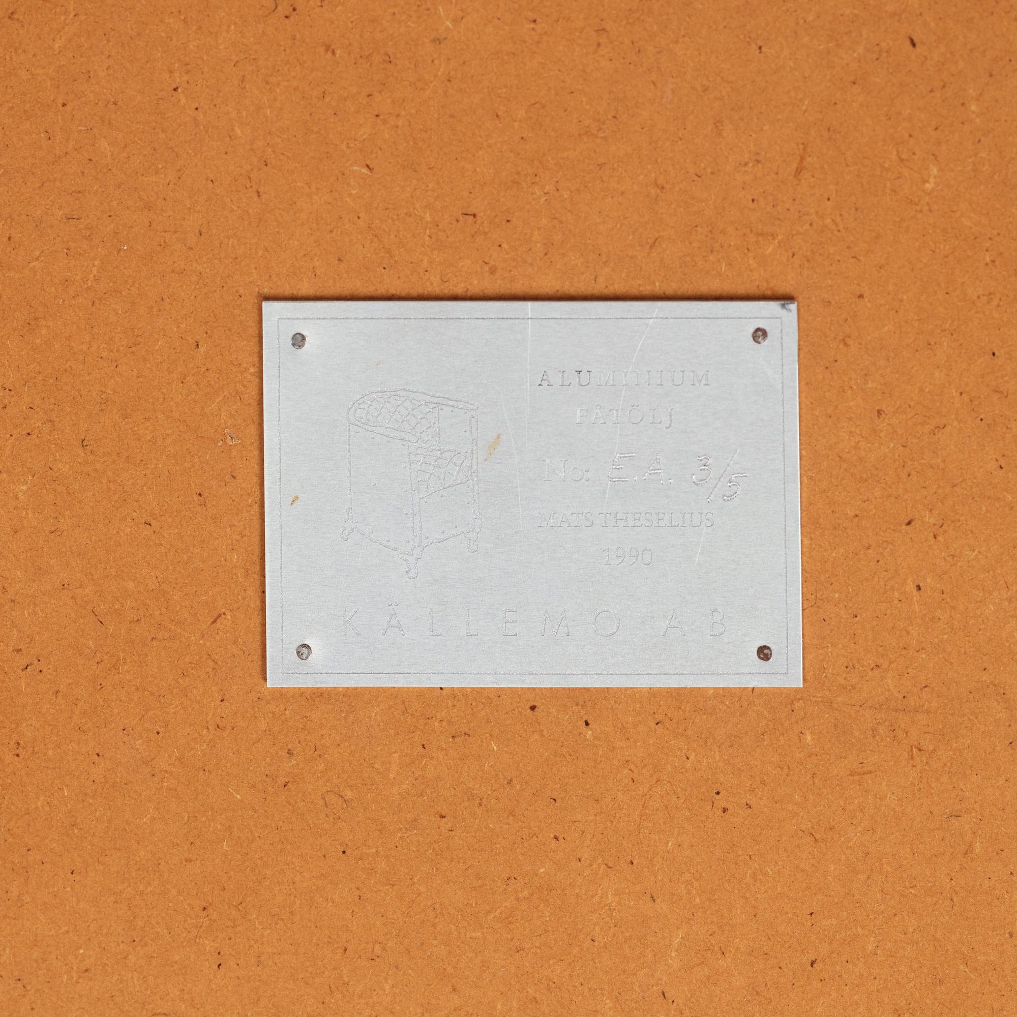 Mats Theselius, "Aluminiumfåtölj", näver, ed. EA 3/5, Källemo, efter 1990.