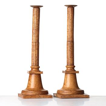 A pair of late Gustavian candlesticks, circa 1800.
