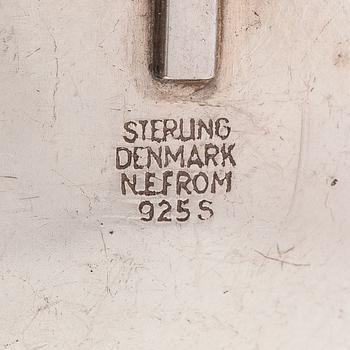 Two sterling silver neckalces, one with a rhodochrosite and one with an agate. Denmark.