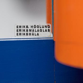 Erik Höglund, a wall mirror with two candle holders, Eriksmålaglas, Sweden, 1960s-70s.