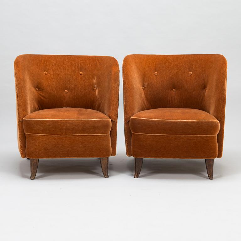 GUNNEL NYMAN, a pair of late 1930's armchairs for Oy Boman Ab.