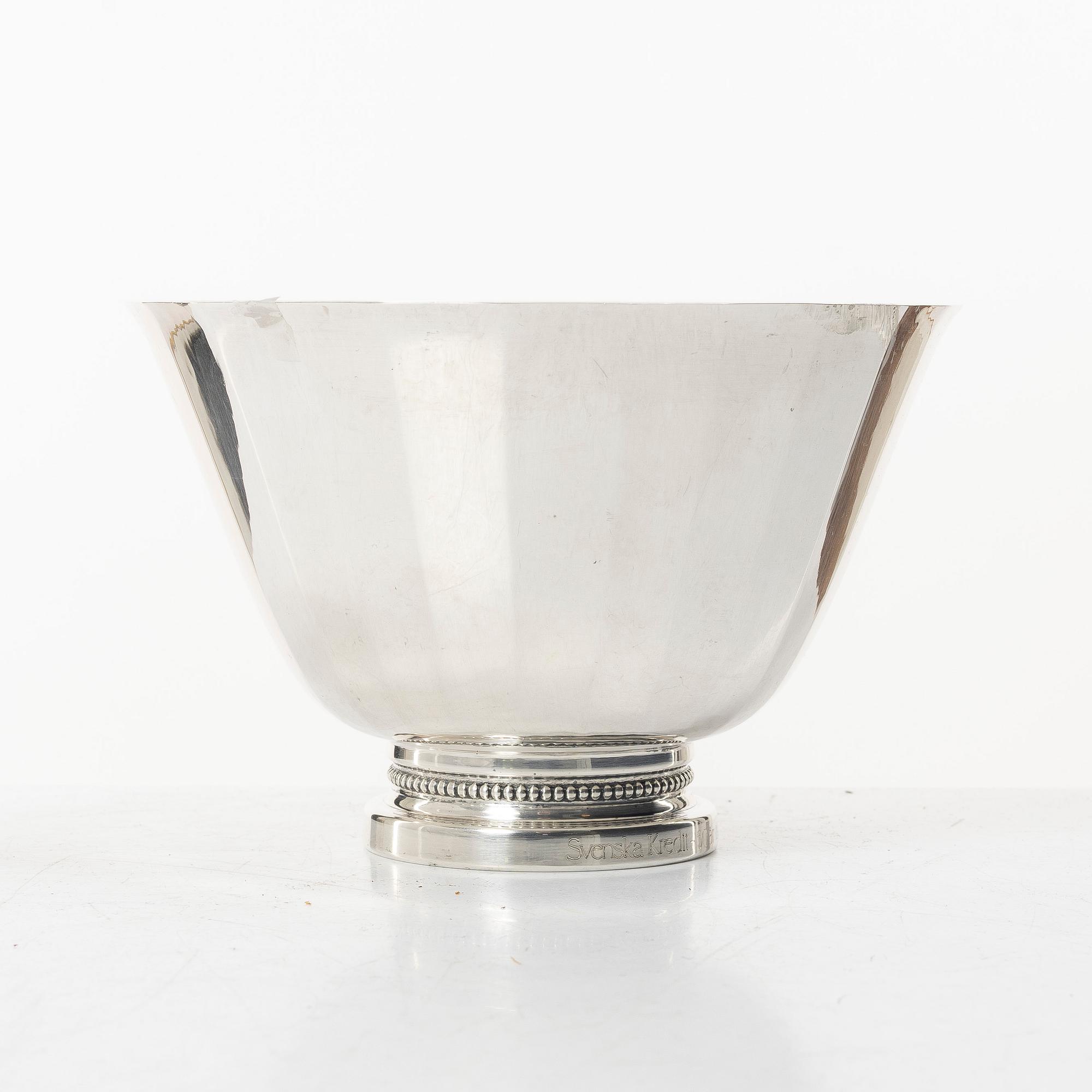 Eric Löfman, Footed bowl, silver, KG Markströms, Uppsala, 1977.