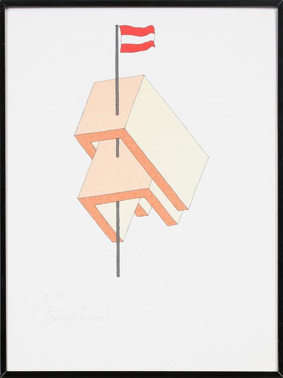 OSCAR REUTERSVÄRD, 15 st, mapp av färglitografier, signerade och numrerade.