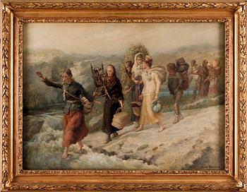 FRANK BARNARD, akvarell. Sign. Dat 1893 á tergo.