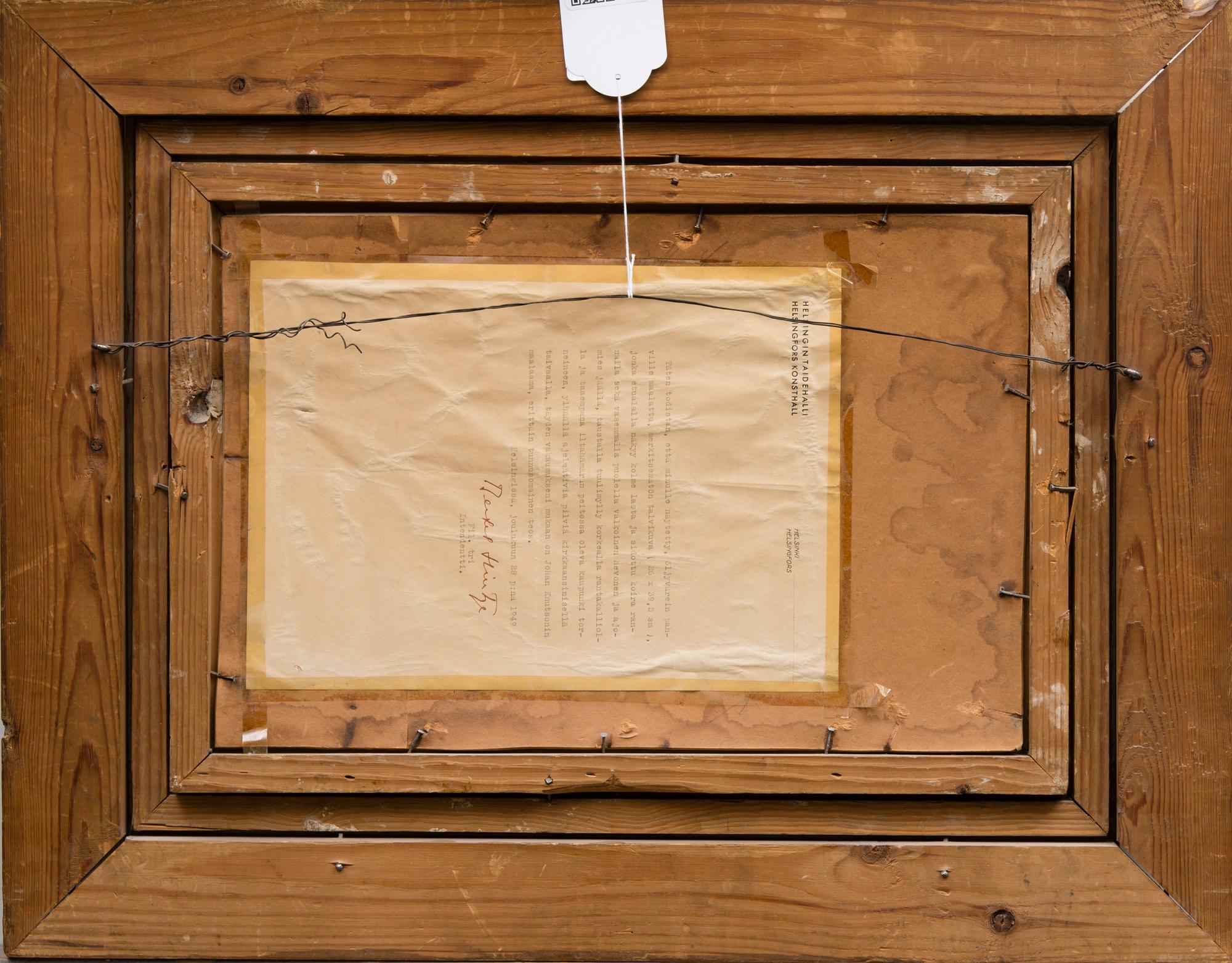 OKÄND KONSTNÄR, olja på kartongskiva, 1800-talets andra hälft.