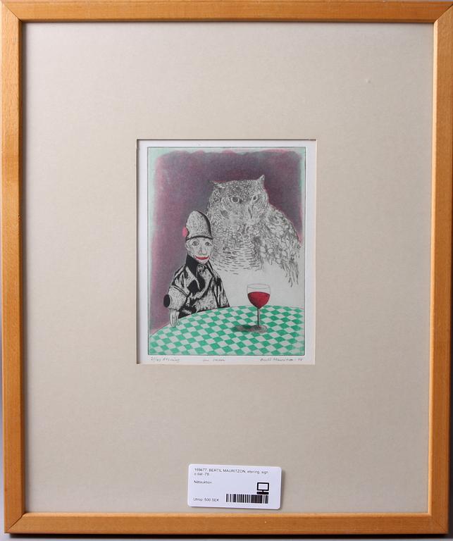 BERTIL MAURITZON, etsning, sign o dat -78.