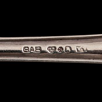 GAFFLAR, 14 st, silver, mestadels GAB, Stockholm, 1920-tal. Vikt 625 g.