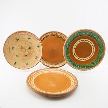 Seven glazed stoneware from Skåne, 20th century.