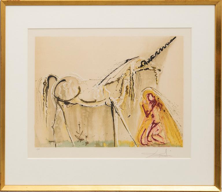 Salvador Dalí,  lithograph signed and numbered EA.