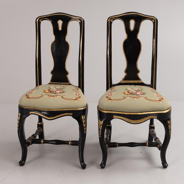 A pair of rococo chairs, mid 18th Century.