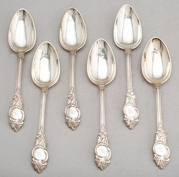 MATSKEDAR, 7 st (5+2) silver, 1800-tal. Vikt ca 388 g.