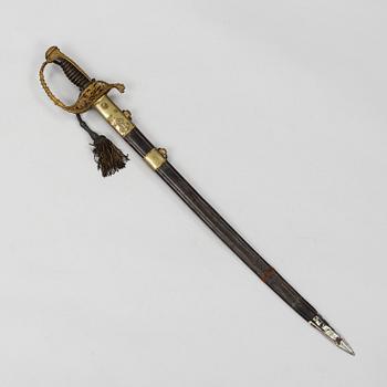 A French Navy officer's sword 1837 pattern with scabbard.