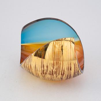 Lena Bergström, a 'Planets' glass sculpture/bowl from Kosta, Sweden. Signed and numbered 128/500.