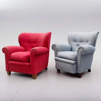 FÅTÖLJER, 2 st, 1900-talets mitt.