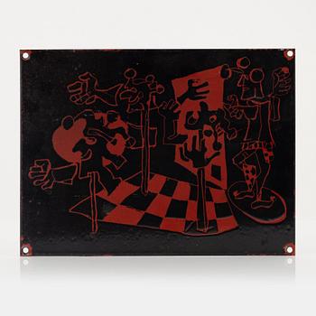 Bror Marklund, enamel on metal.
