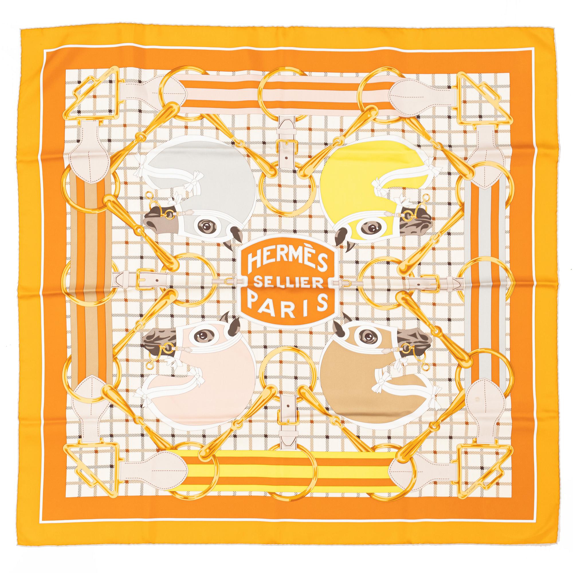 Hermès, a 'Tatersale' silk scarf.