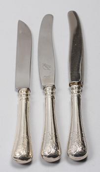 BESTICKSERVISDELAR, 23 st, silver, bla Per Oskar Fredrik Närman, Mariestad, 1800-1900-tal.