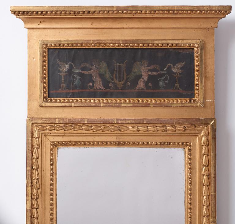 Spegellampett, för två ljus, Stockholmsarbete ca år 1800, Sengustaviansk.