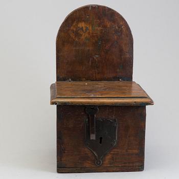 A WOODEN OFFERING BOX, probably 17th century.