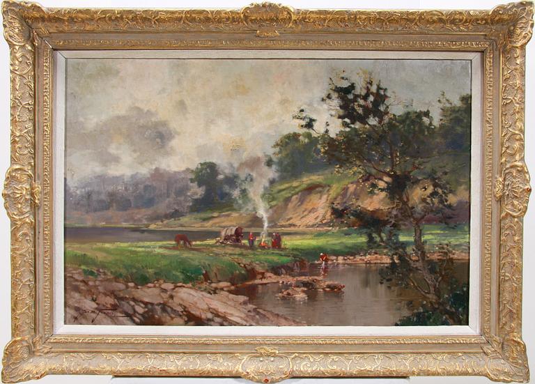 JAN BOHUMIL POSPISPIL, olja på duk, sign.