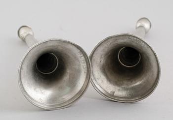 LJUSSTAKAR, 1 par, tenn,  Eric Pettersson Krietz, Stockholm 1801.