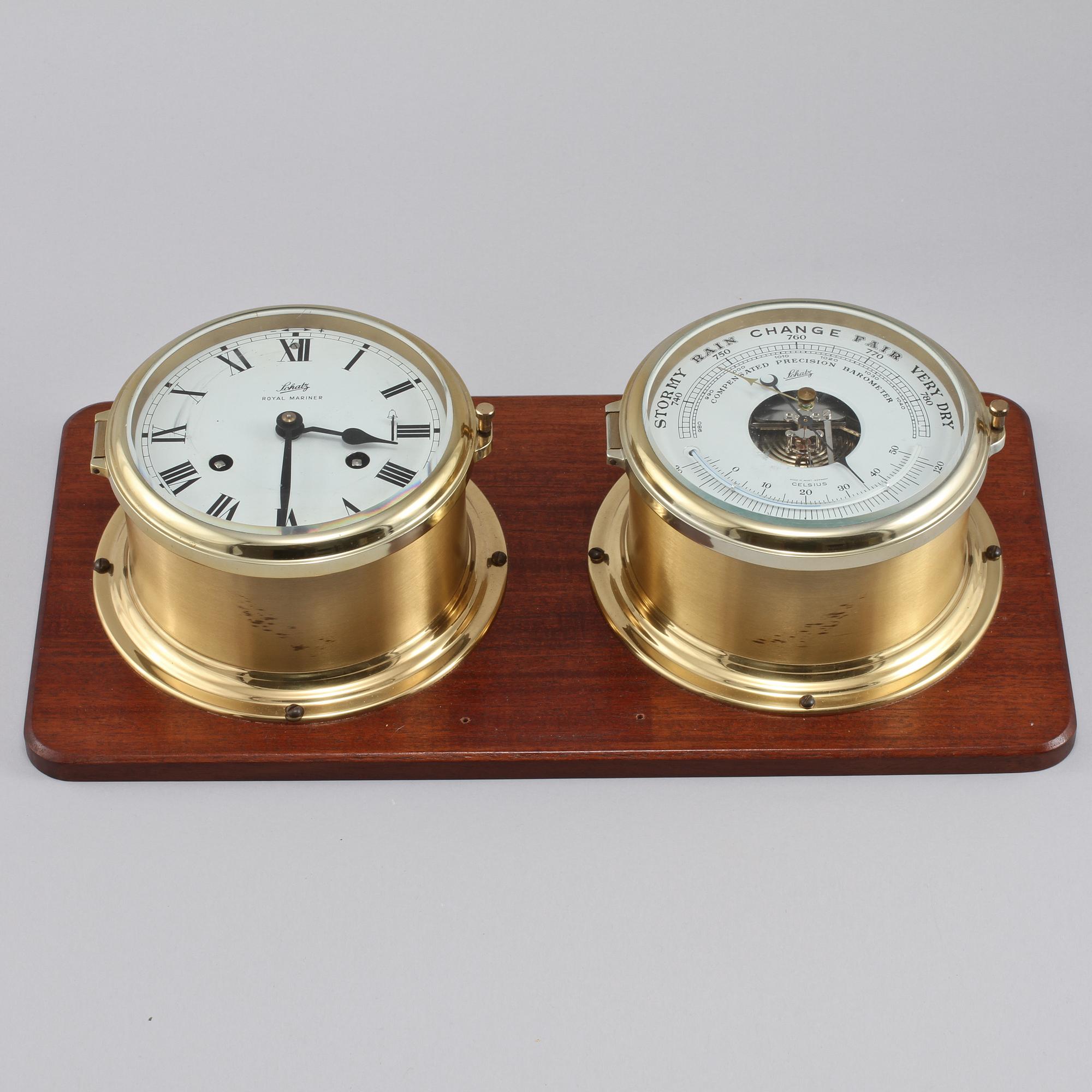 BAROMETER samt SKEPPSKLOCKA, Schatz, 1900-talets andra hälft.