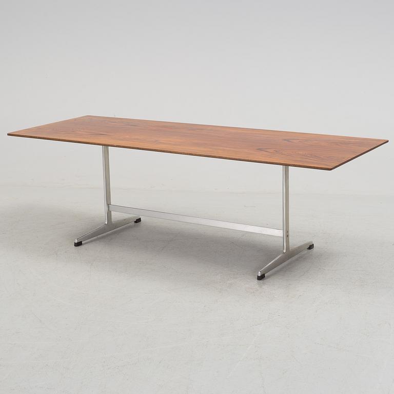A rosewood top and aluminium coffee table, model 3315 by Fritz Hansen, Denmark 1968.
