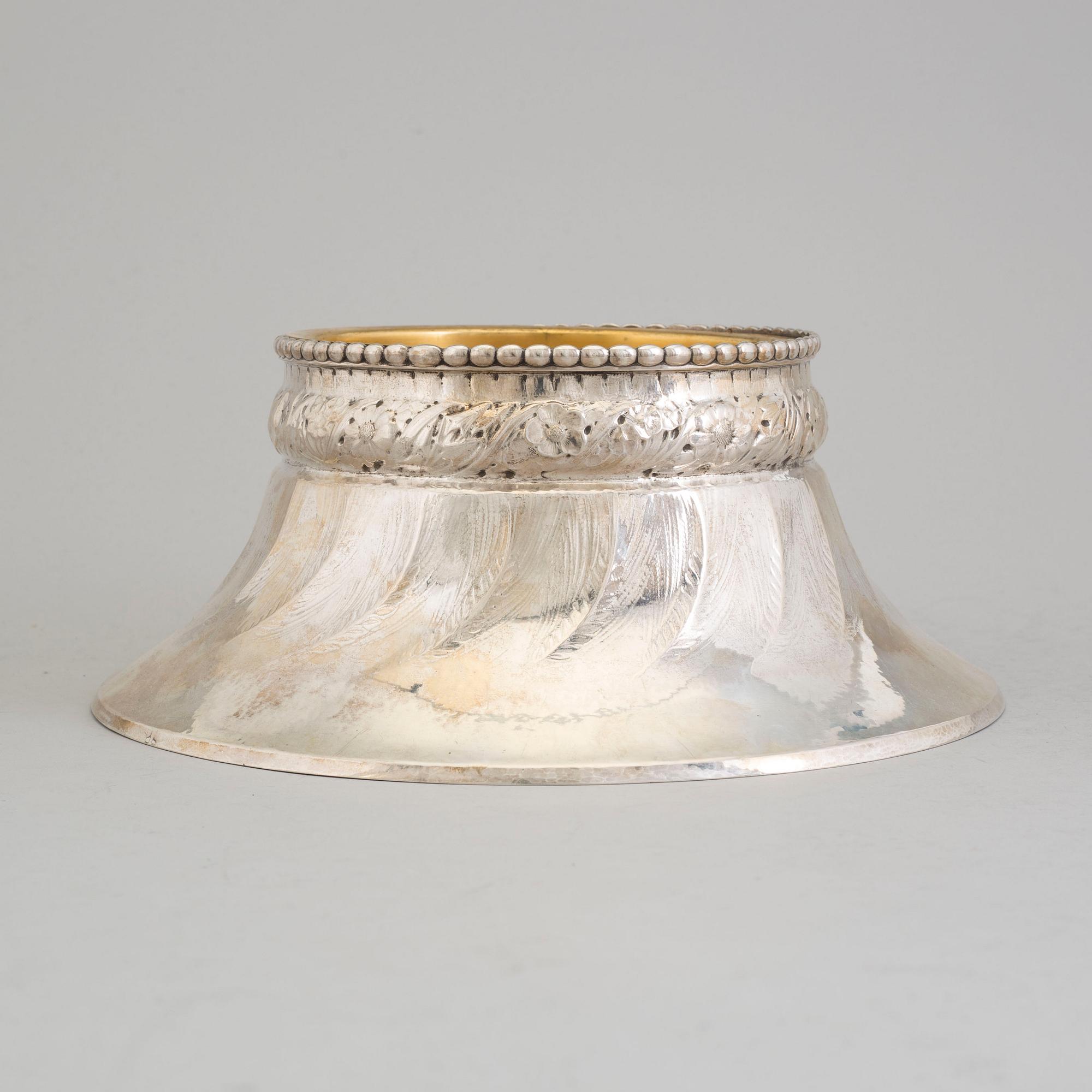 FIRMA K ANDERSON, jardinjär, silver med insats av mässing, jugend, Stockholm, 1917.