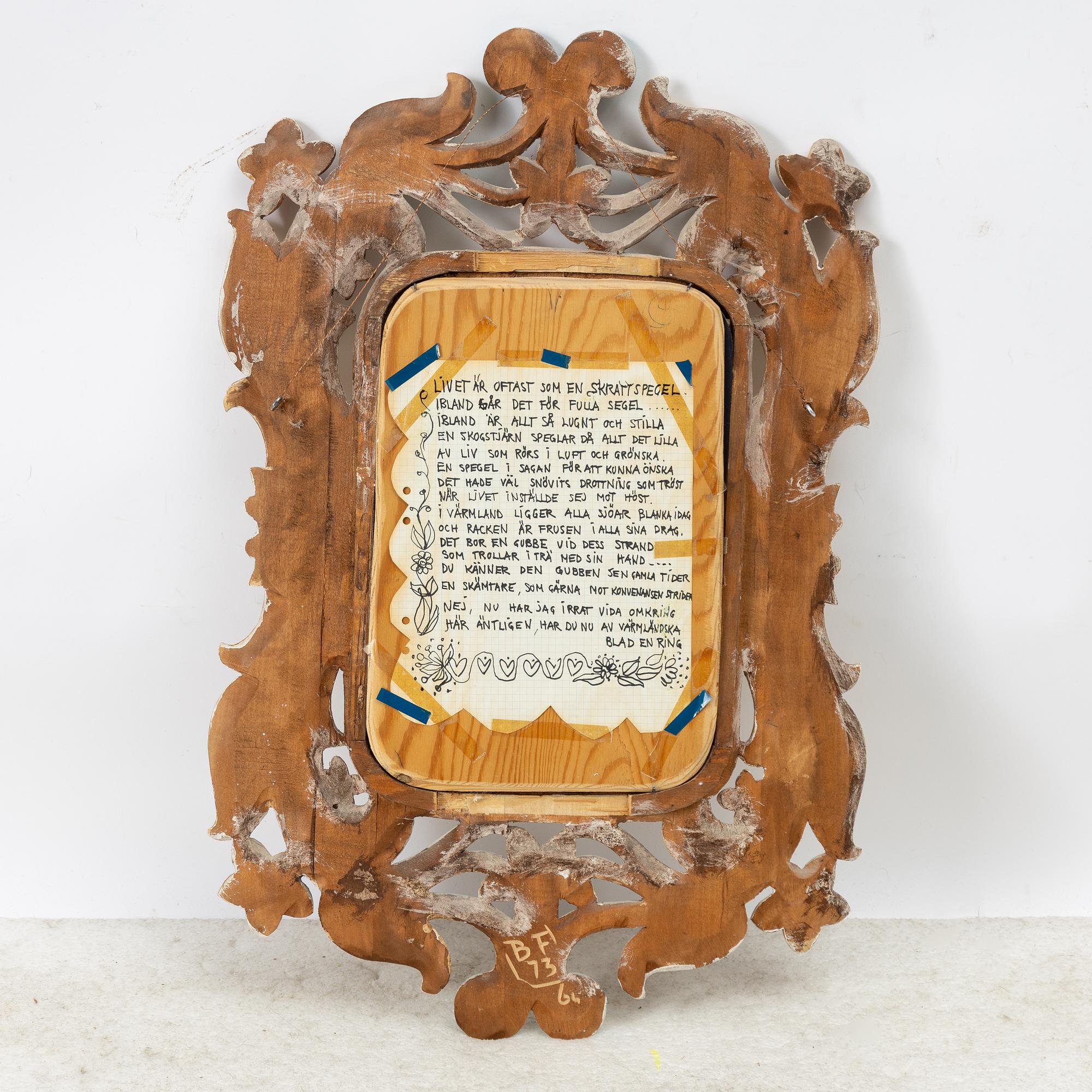 Bo Fjaestad, mirror, Värmland, 1973.