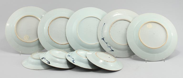 TALLRIKAR, 9 st (5 + 1 + 3 st), porslin, Kina.