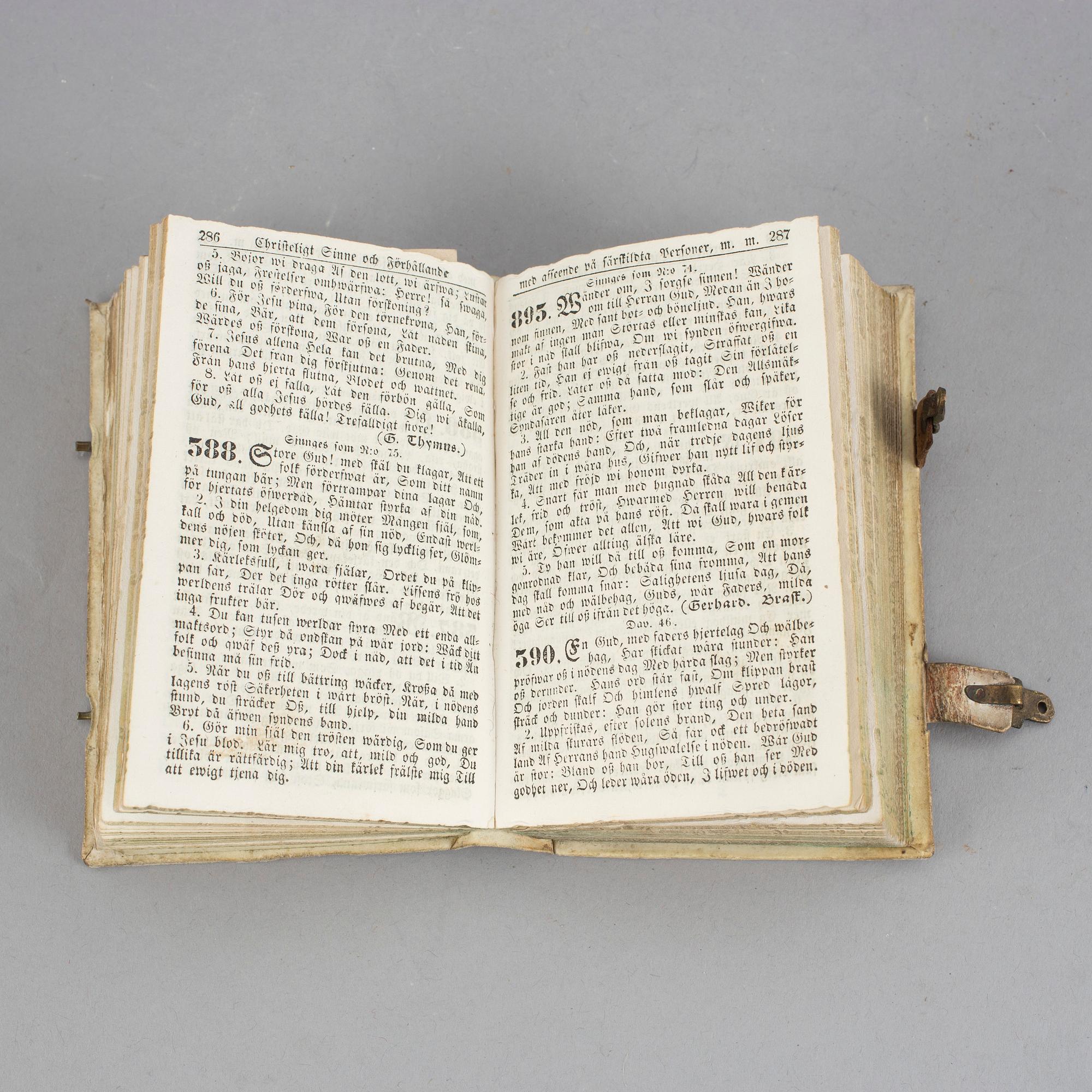 BRUDPSALMBÖCKER, 3 stycken, allmoge, 1800-talets första hälft.